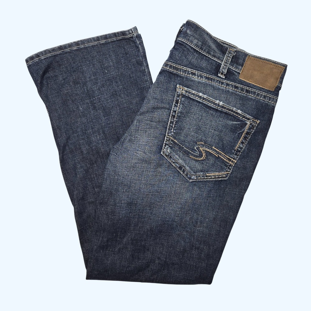 Silver Jeans Co Zac Relaxed Straight Leg Denim Mens 38x32 (Fits 31" Inseam)